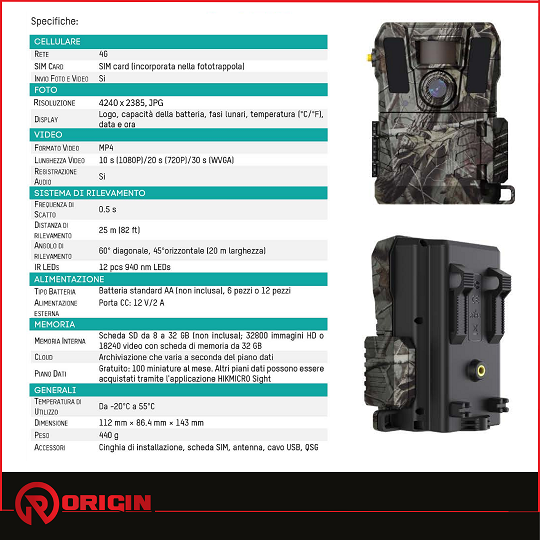 HIKMICRO FOTOTRAPPOLA M15 4G